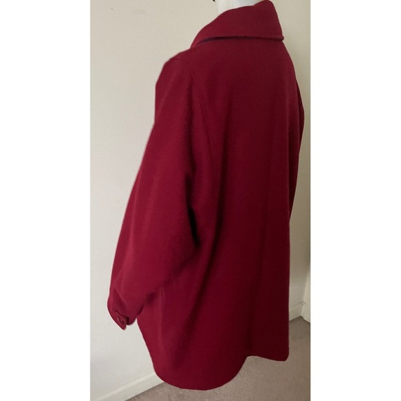 VTG Woolrich Woman Wool Coat Plaid Lined Button Up Womens Size XL Red USA Made - Picture 6 of 8